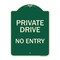 Signmission Designer Series-Private Drive No Entry Green Heavy-Gauge Aluminum, 24" x 18", G-1824-9784 A-DES-G-1824-9784 - alternate 1